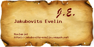 Jakubovits Evelin névjegykártya